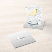 Kurzer Name oder anderer Text mit Monogramm | Grad Rechteckiger Pappuntersetzer (Vor Ort)