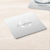 Kurzer Name oder anderer Text mit Monogramm | Grad Rechteckiger Pappuntersetzer (angewinkelt)