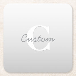 Kurzer Name oder anderer Text mit Monogramm | Grad Rechteckiger Pappuntersetzer