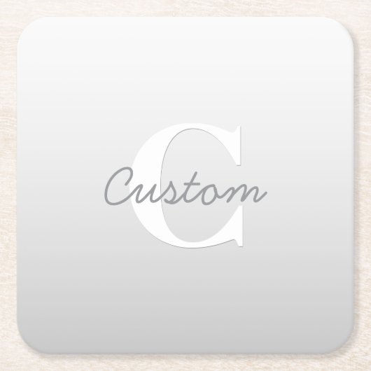 Kurzer Name oder anderer Text mit Monogramm | Grad Rechteckiger Pappuntersetzer (Vorderseite)