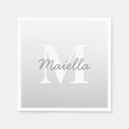 Kurzer Name oder anderer Text mit Monogramm | Grad Serviette (Vorderseite)