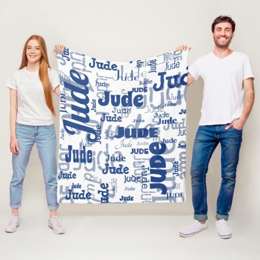 Kurzer Name (weiß und blau), Muster wiederholt Mod Fleecedecke (Beispiel)