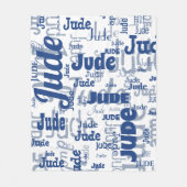 Kurzer Name (weiß und blau), Muster wiederholt Mod Fleecedecke (Vorderseite)