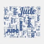 Kurzer Name (weiß und blau), Muster wiederholt Mod Fleecedecke (Vorderseite (Horizontal))