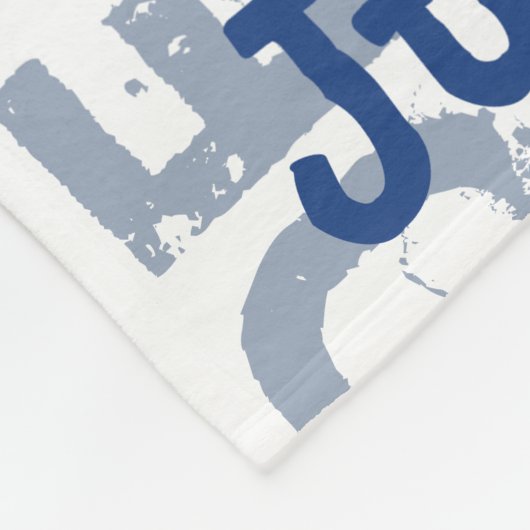 Kurzer Name (weiß und blau), Muster wiederholt Mod Fleecedecke (Ecke)