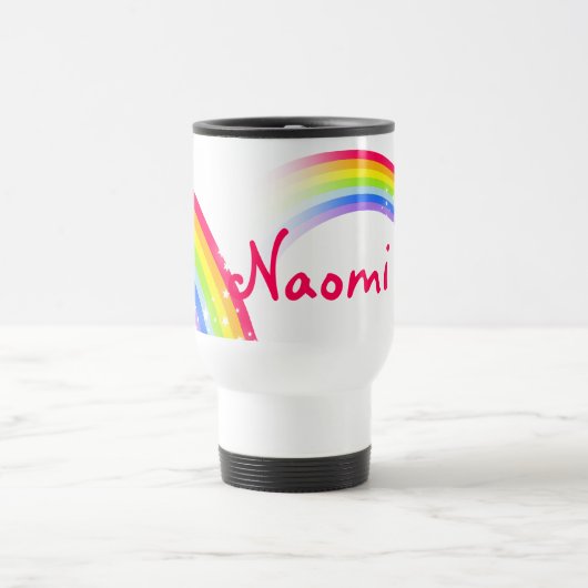 Kurzer Rainbow-Namenszug / Kinderclub-Tasse Reisebecher (Mittel)