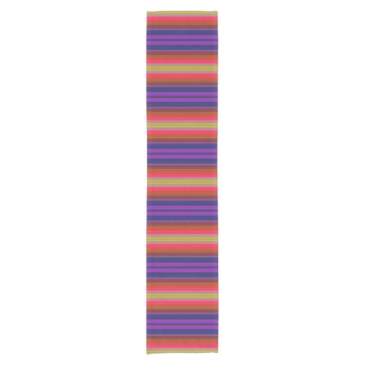 Kurzer Rainbow Strips Kurzer Tischläufer (Vorderseite)