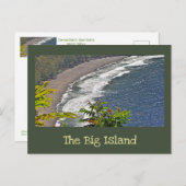 "KURZER SCHWARZER SANDSTRAND UNTER WAIPI'O VALLEY POSTKARTE (Vorne/Hinten)