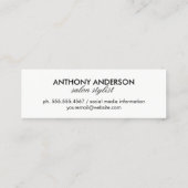 Kurzer Stylist groß / rosa Mini Visitenkarte (Rückseite)