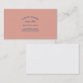 Kurzer Text Beruflich Coral Pink Klassisches Blau Visitenkarte (Vorne/Hinten)