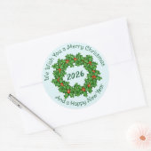 Kurzer Text Weißer Weihnachtswein Umschlag Aufkleb Runder Aufkleber (Umschlag)