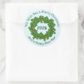 Kurzer Text Weißer Weihnachtswein Umschlag Aufkleb Runder Aufkleber (Tasche)