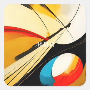 Kurzes abstraktes Design Quadratischer Aufkleber