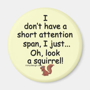 Kurzes Aufmerksamkeitsspanne-Eichhörnchen Magnet
