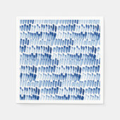 Kurzes Blaue Shibori-Aquarellmuster Serviette (Vorderseite)