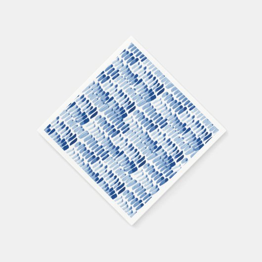 Kurzes Blaue Shibori-Aquarellmuster Serviette (Ecke)