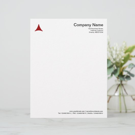 Kurzes Dreieck - Ruby Red Briefkopf (Stehend Vorderseite)