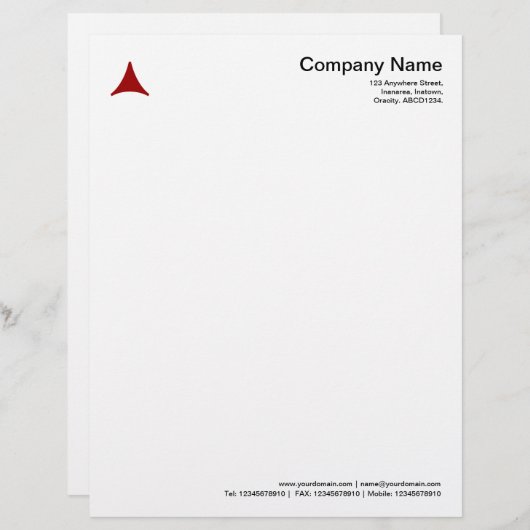 Kurzes Dreieck - Ruby Red Briefkopf (Vorne/Hinten)