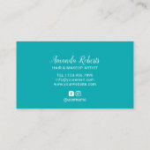 Kurzes Haarschnitt Girl Turquoise Visitenkarte (Rückseite)