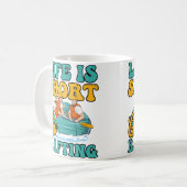 Kurzes Leben Geh Rafting Design Rafting Kaffeetasse (Vorderseite Links)