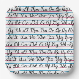 Kurzes Skripthandschreiben zurück in die Schule le Pappteller