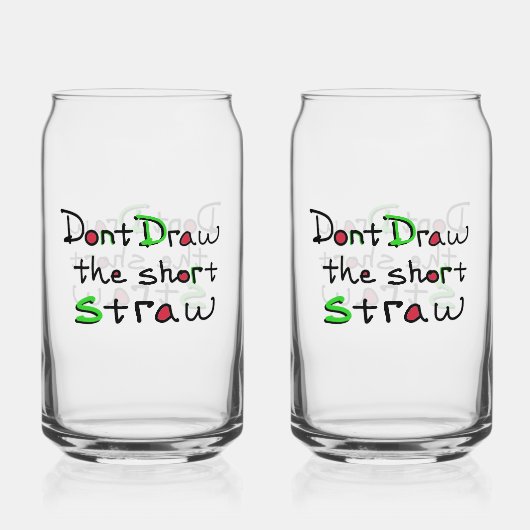 Kurzes Strohhalm Glas (Vorderseite)