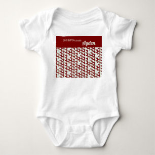 KURZFRISTIG KORREKTUR-Muster, weiß, rot Baby Strampler