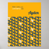 KURZFRISTIG Niedliches gelbes blaues Kinderzimmer Poster (Vorne)