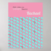 KURZFRISTIG Schönes rosa Aquamarines Kinderzimmer Poster (Vorne)