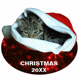Kurzfristige Katze Weihnachten 20XX Ornament Cutou Fotoskulptur Ornament