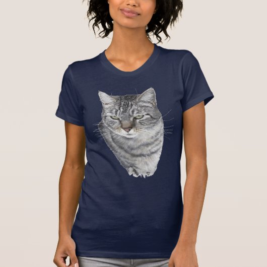 Kurzfristige Tabby Cat Head Study T-Shirt (Vorderseite)