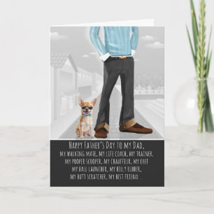 Kurzhaar Chihuahua Hund und Papa Vatertag Feiertagskarte