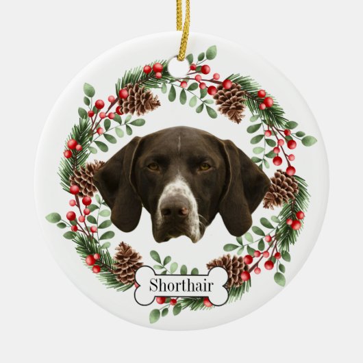 Kurzhaarhund Keramik Ornament (Vorne)