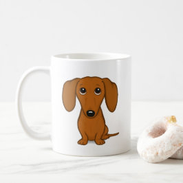 Kurzhaarige rote Dackel | Niedliche Dackel Hund Kaffeetasse