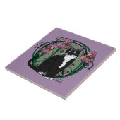 Kurzhaarige Schwarzweiss-Katze mit Iris Fliese (Seite)