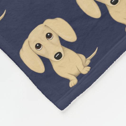 Kurzhaariges Dackel-Sahnemuster Fleecedecke (Ecke)