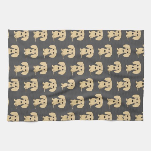 Kurzhaariges Dackel-Sahnemuster Geschirrtuch (Horizontal)