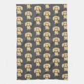Kurzhaariges Dackel-Sahnemuster Geschirrtuch (Vertikal)