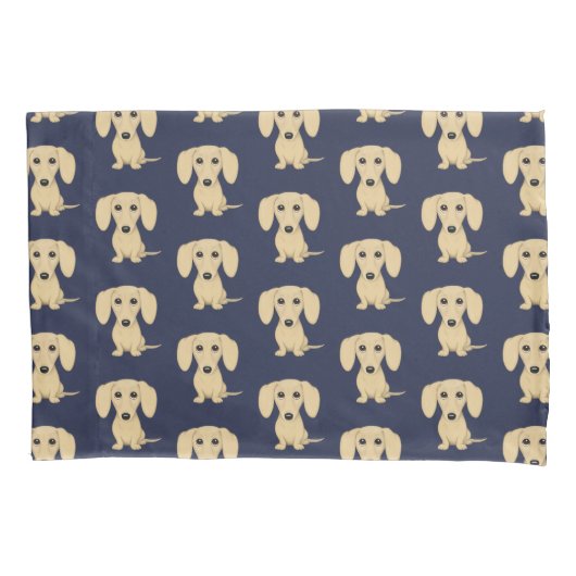 Kurzhaariges Dackel-Sahnemuster Kissenbezug (Vorderseite)