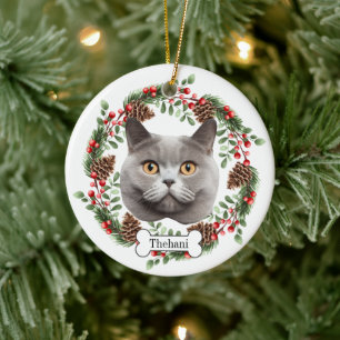 Kurzhaarkatze Keramik Ornament