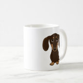 Kurzhaarschokolade-Dackel | Niedliche Dackel Hund Kaffeetasse (VorderseiteRechts)