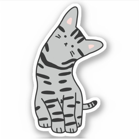 Kurzkatze-Aufkleber Aufkleber (Vorderseite)