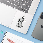Kurzkatze-Aufkleber Aufkleber (Laptop mit iPhone)