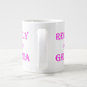 Kürzlich in rosa Schrift für Oma beworben Jumbo-Tasse (Rückseite)