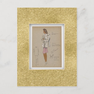 Kurzmantel. Mode der 1940er Jahre vintage Postkarte