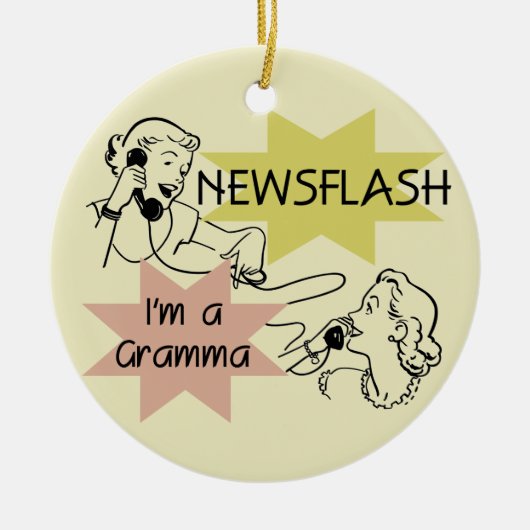 Kurznachricht bin ich ein Gramma T - Shirts und Keramik Ornament (Vorne)