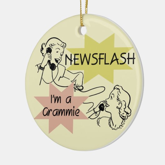 Kurznachricht bin ich ein Grammie T - Shirts und Keramikornament (Links)