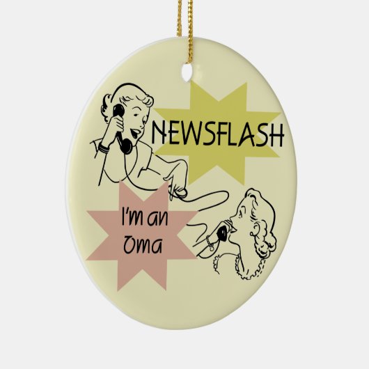 Kurznachricht bin ich ein Oma T - Shirts und Keramik Ornament (Rechts)