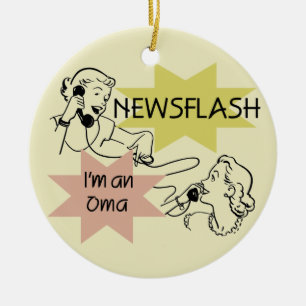 Kurznachricht bin ich ein Oma T - Shirts und Keramik Ornament