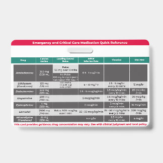 Kurzreferenz zu kritischen Arzneimitteln Ausweis